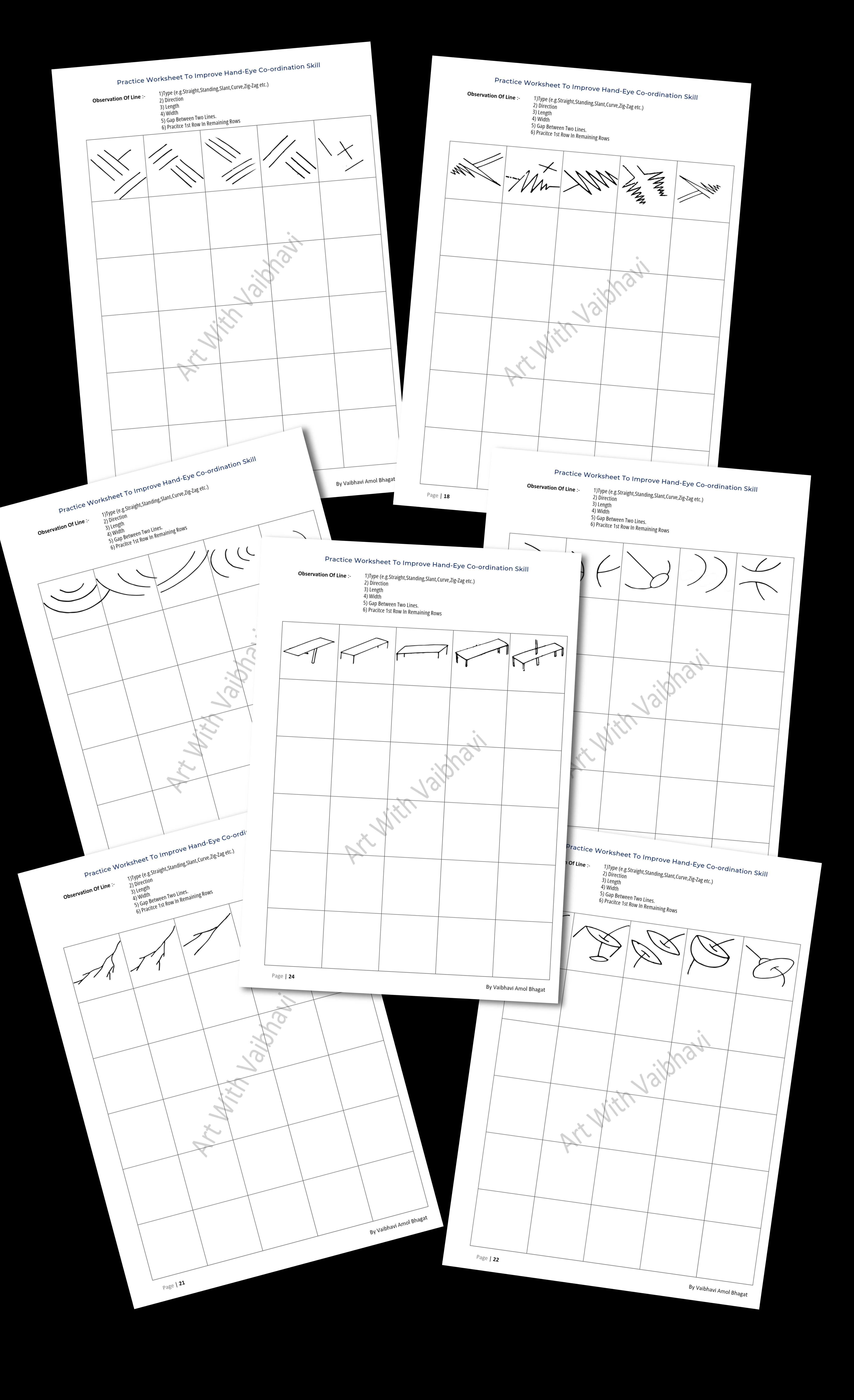 Hand Eye coordination skill improvement practice worksheets 